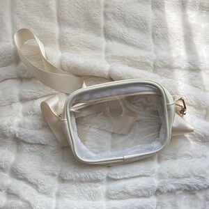 Cream Transparent Stadium Crossbody